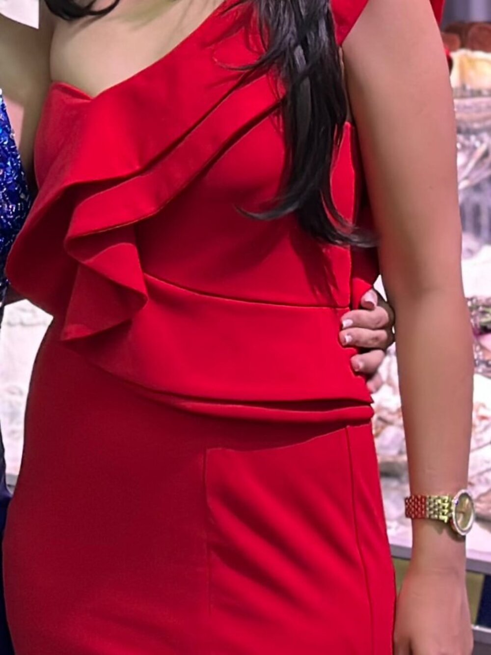 Lulus Red Ruffled One-Shoulder Maxi Dress - Picture 2 of 3